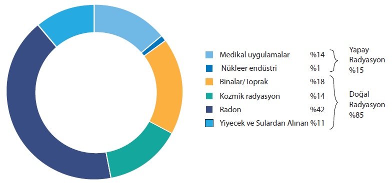 Radyasyon Kaynakları ve Yüzdeleri Grafiği