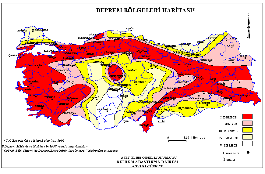 Deprem Bölgeleri Haritası